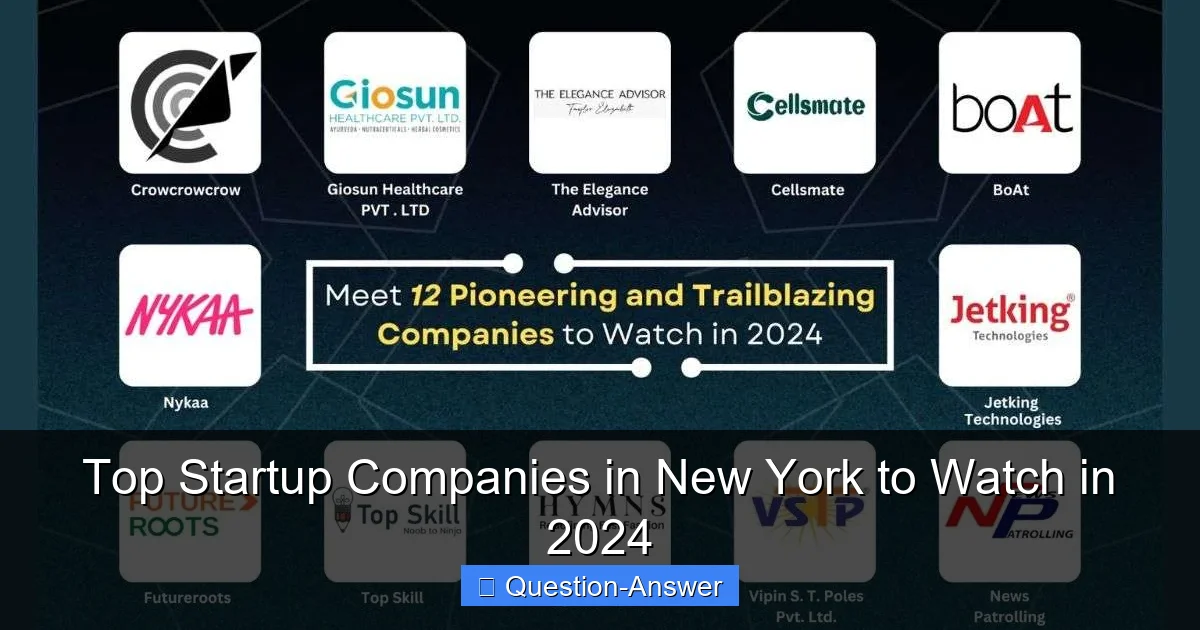 Top Startup Companies in New York to Watch in 2024