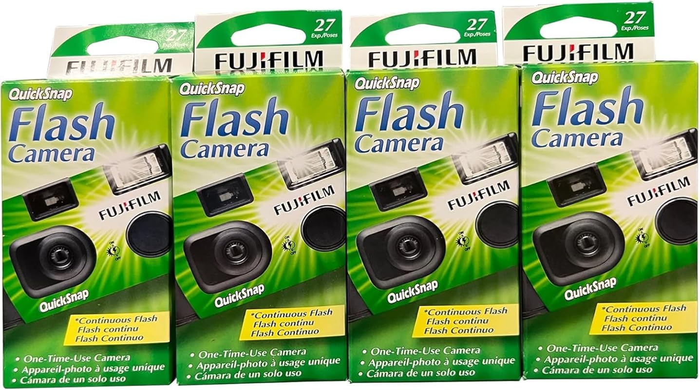 Fujifilm QuickSnap Flash 400 One-Time-Use 35mm Camera – 4 Boxes, 27 Exposures Each