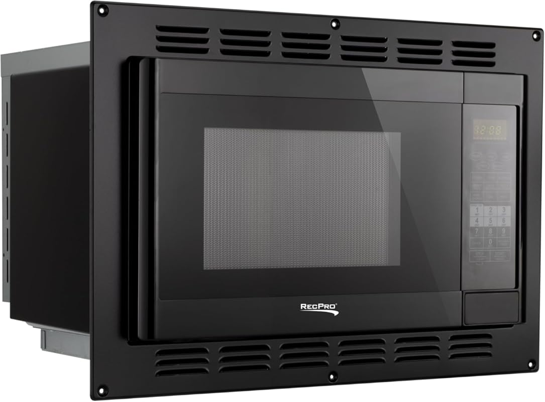 RecPro 1.1 cu. ft. 120V RV Convection Microwave Oven – Black, Direct Replacement for High Pointe & Greystone