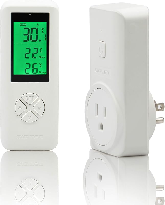 Wireless Temperature Controlled Outlet with Remote, Built-in Sensor, H