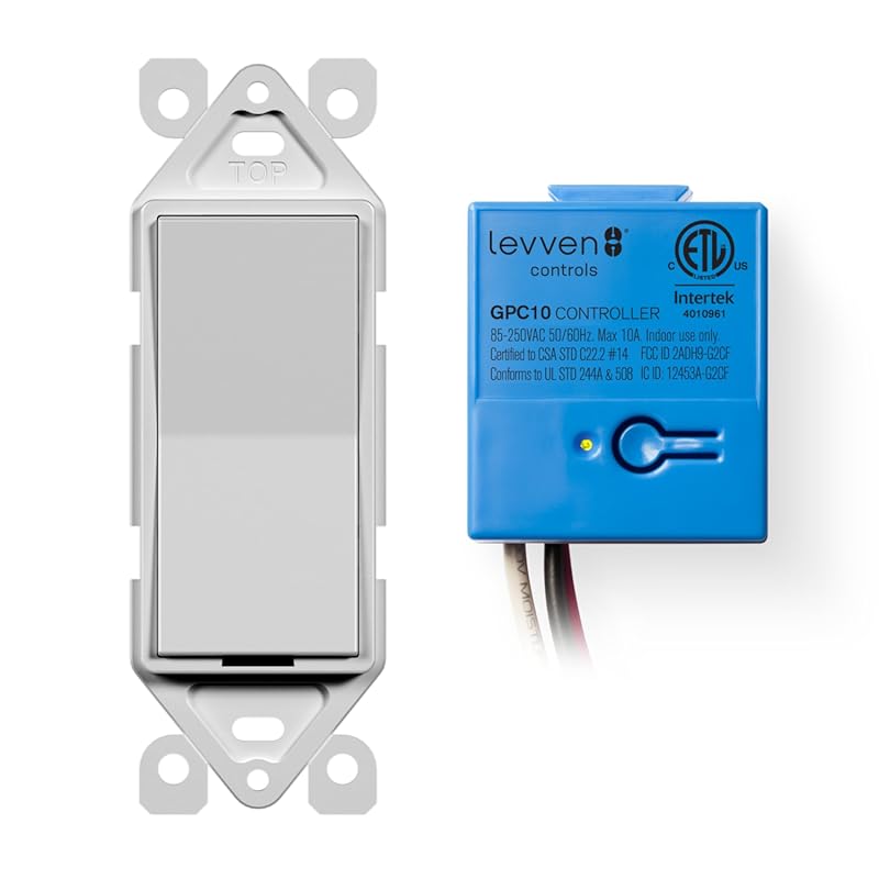 Levven Single-Pole Wireless On/Off Switch with Decorator-Style White R