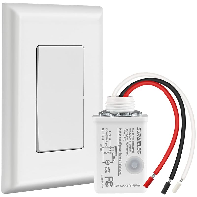 SURAIELEC High Power 15A Wireless Light Switch Kit, 100ft RF Range, No