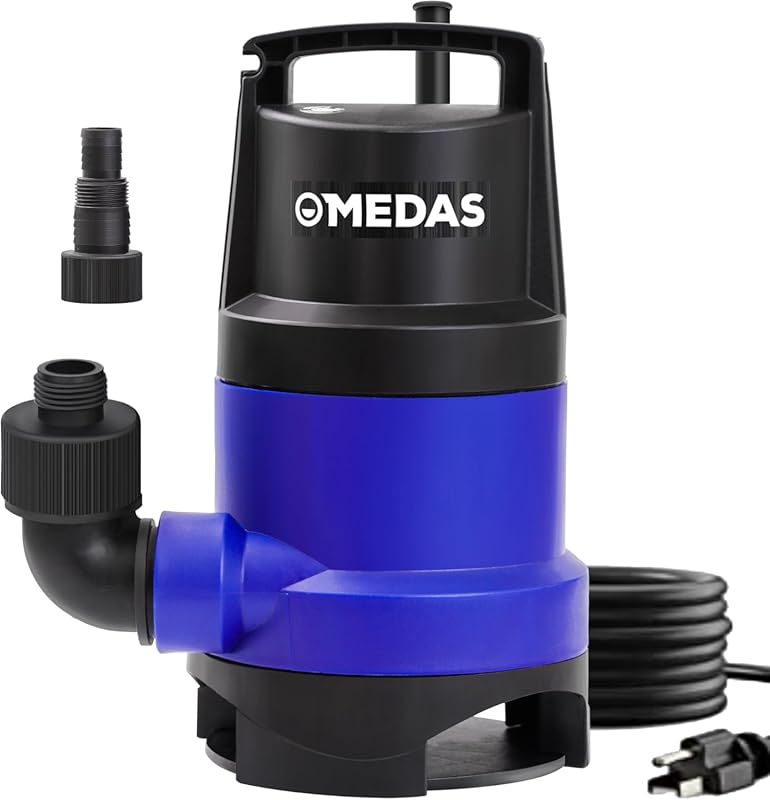 MEDAS 1HP Submersible Utility Pump with 3434 GPH for Draining Pools, B