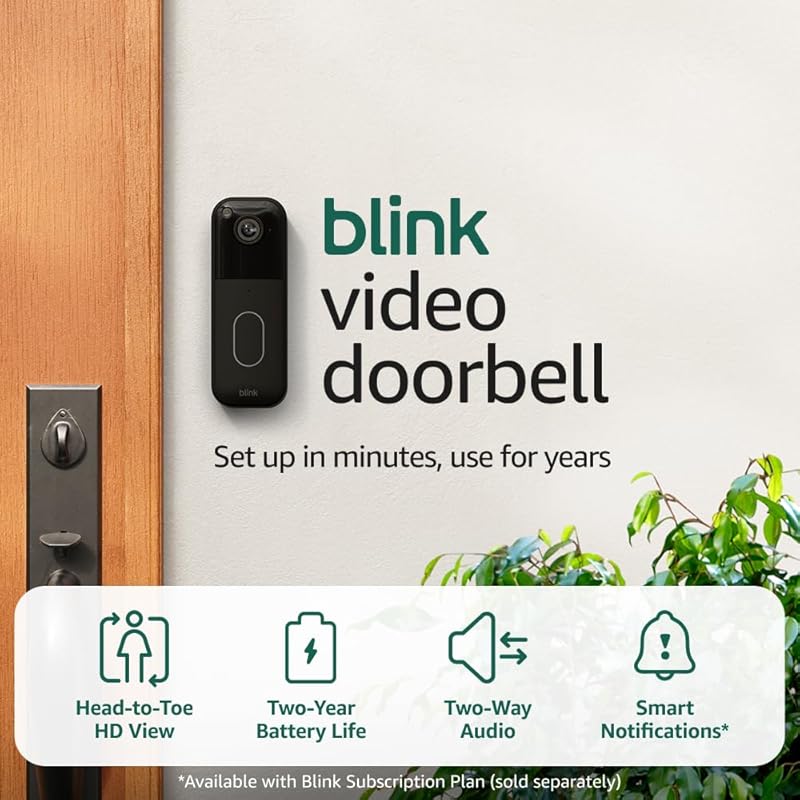 Blink Video Doorbell with Outdoor 4 Cameras – Wireless HD Security System