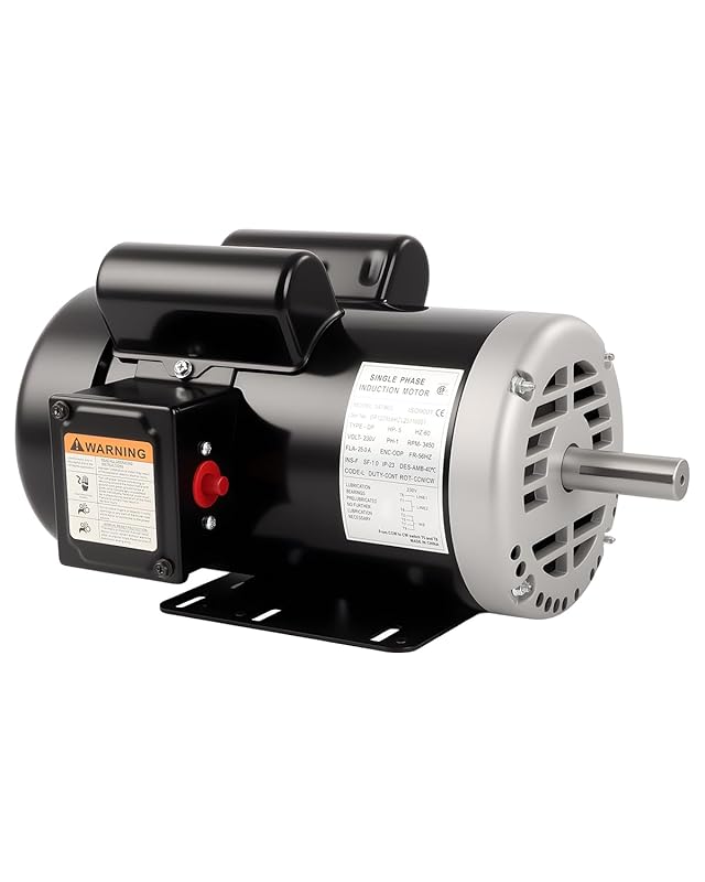 5HP Electric Air Compressor Motor 3450 RPM, 230V Single Phase, 56HZ Fr