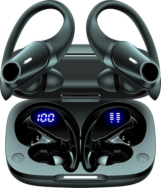 Active Noise Cancelling Wireless Earbuds with 80H Playtime, Hi-Res Sound