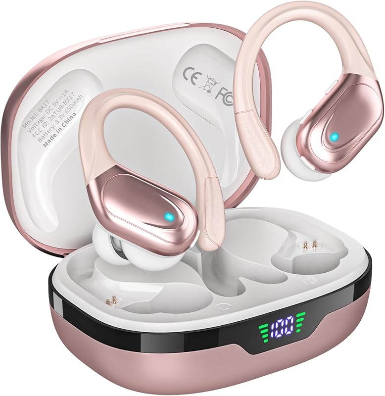 HAOYUYAN Wireless Earbuds with LED Power Display, 80H Playtime, IPX7 Waterproof