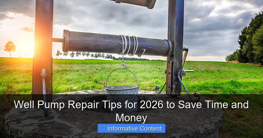 Well Pump Repair Tips for 2026 to Save Time and Money