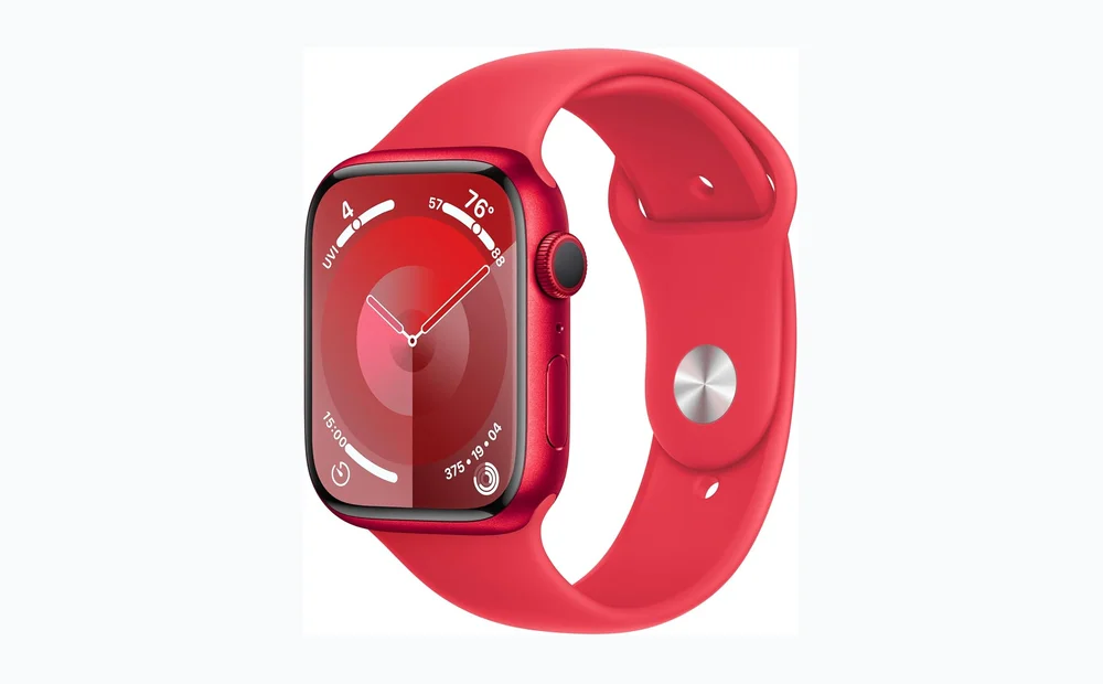 Apple Watch Series 9 [GPS, 45mm] - (PRODUCT)RED Aluminum Case with (PRODUCT)RED Sport Band, M/L (Renewed)