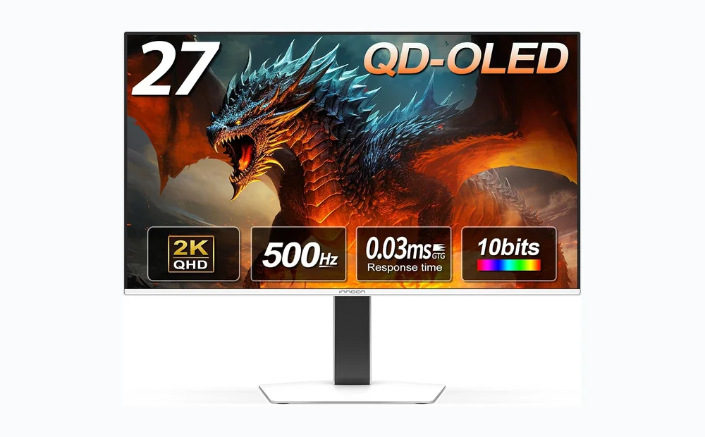 INNOCN 27" QD-OLED 1440P 500Hz Gaming Monitor, G-SYNC Compatible, GA27M1Q
