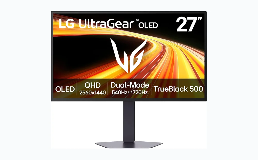 LG 27GX790B-B 27” Ultragear QHD (3440 x 1440) OLED Gaming Monitor, Dual Mode (QHD 540Hz/ HD 720Hz), 0.02ms, TrueBlack 500, NVIDIA G-Sync Compatible, AMD FreeSync Premium Pro, DP 2.1, USB-C, Black