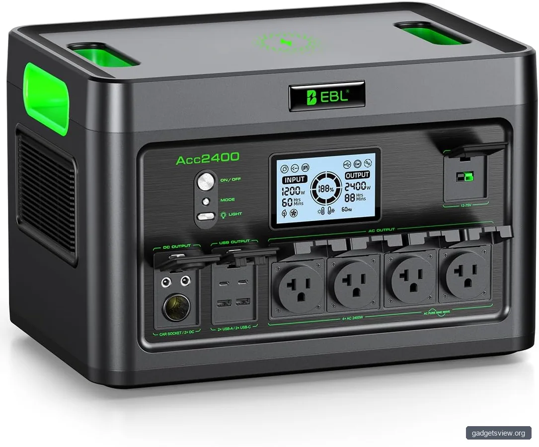 EBL 2400W Portable Power Station LiFePO4 Battery for Home Use