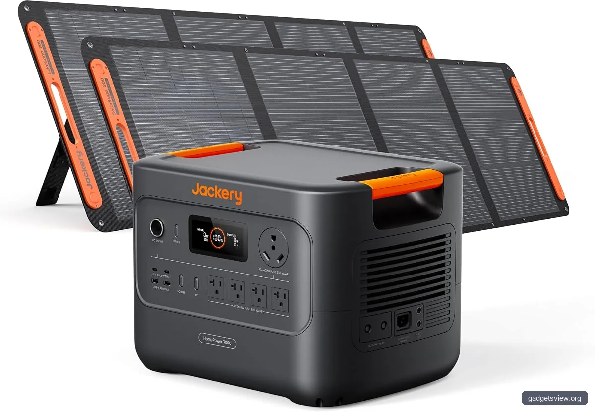 Jackery HomePower 3000 and 2x200W Solar Panels, 3072Wh, 3600W AC Output