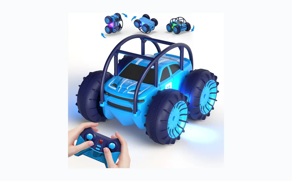 MaxTronic Amphibious Remote Control Car,Rechargeable RC Cars Toy 360° Flips Rotation Stunt Crawler 15KM/H 4WD All Terrain Outdoor Indoor Toy for Kids Boys Girls 3-12