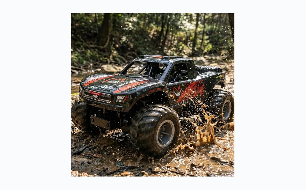 KB KAIBO 1:16 Amphibious Remote Control Car, Fully Submersible Remote Control Monster Truck for Kids, All Terrain 4WD RC Toy with 2 Batteries (60+ Min), High Power, Durable Truck for Boys-Orange