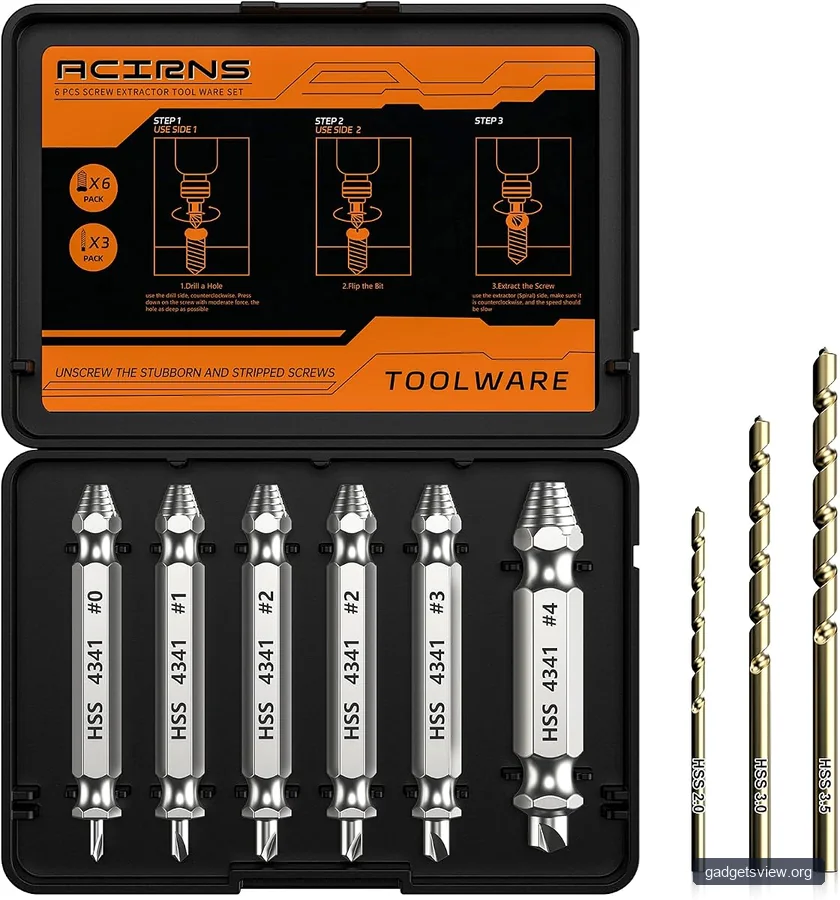 Damaged Screw Extractor Set,Fathers Day Gifts for Dad from Daughter Son,Gifts for Men,Christmas Stocking Stuffers for Men Husband Boyfriend, Cool Stuff Gadgets (white)