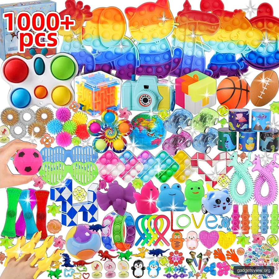 1000 Pcs Party Favors for Kids, Fidget Toys Bulk, Birthday Gift Toys, Fidgets Stocking Stuffers, Treasure Box Birthday Party, Goodie Bag Stuffers, Carnival Prizes, Pinata Filler Stuffers for Classroom