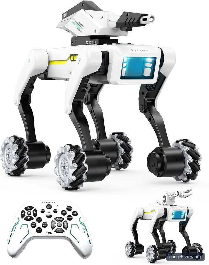 3 in 1 Smart Robot Dog Toy for Kids with Removable Claw & Cannon