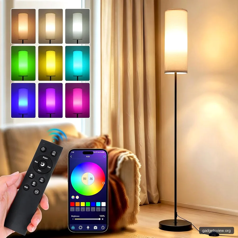 Floor Lamps for Living Room - Standing Lights with Remote and App