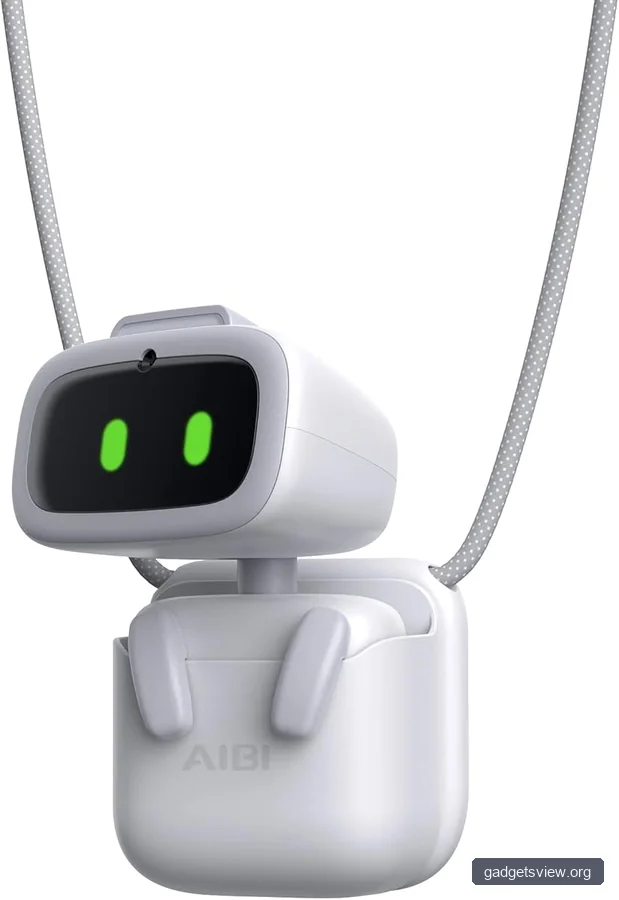 EMOPET Aibi Pocket Pet - Wearable Robot | ChatGPT Powered AI Companion with Voice Commands, Emotional Interaction, Singing & Dancing | Magnetically Attaches to Anywhere | Ultra Portable