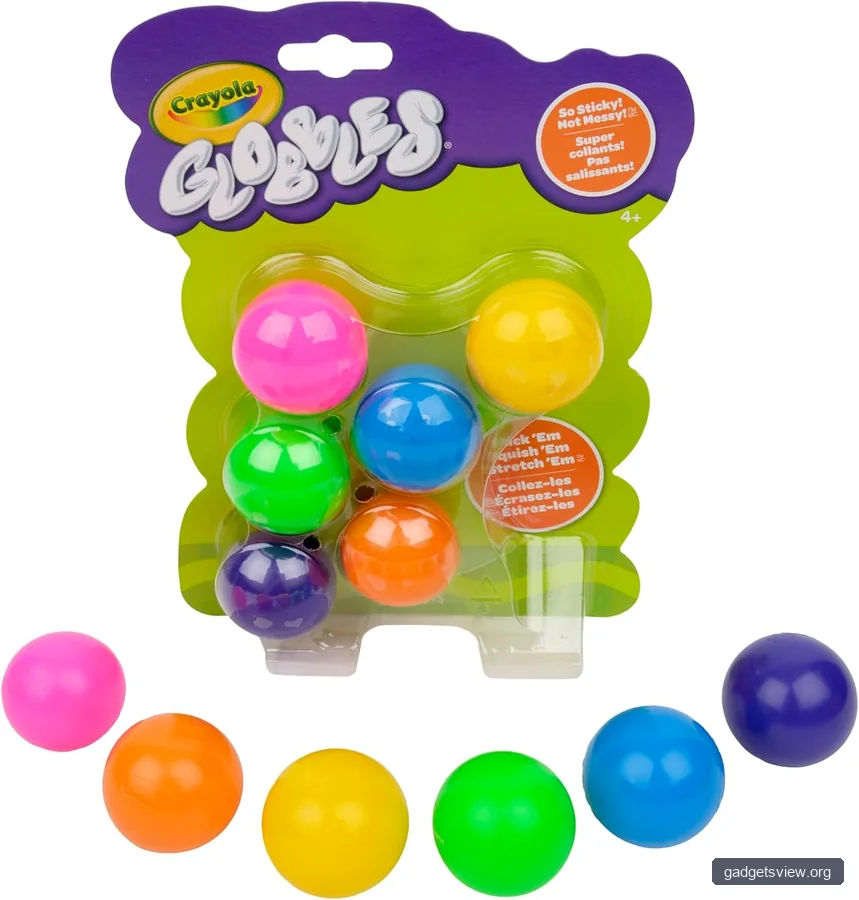 Crayola Globbles Fidget Toy (6ct), Sticky Stress Ball for Adults & Kids, Squishy Balls, Calming Sensory Gifts for Stress Relief