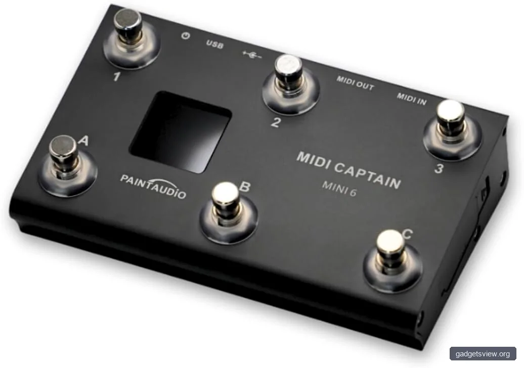 Paint Audio MIDI Captain MINI 6 Foot Controller Multi-Effects Keyboards Synthesizer USB-MIDI DAW DSP Software USB-HID Support Multi-state Switch Cycling(MIDI Captain MINI 6)